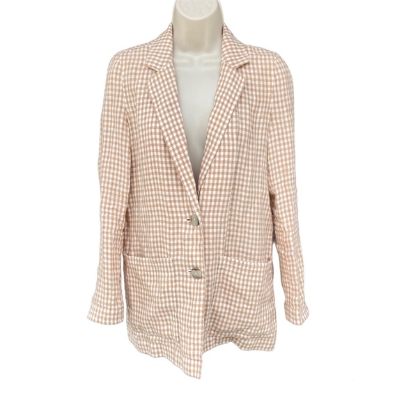 Madewell Linen Dorset Blazer in Gingham Check - Picture 10 of 11